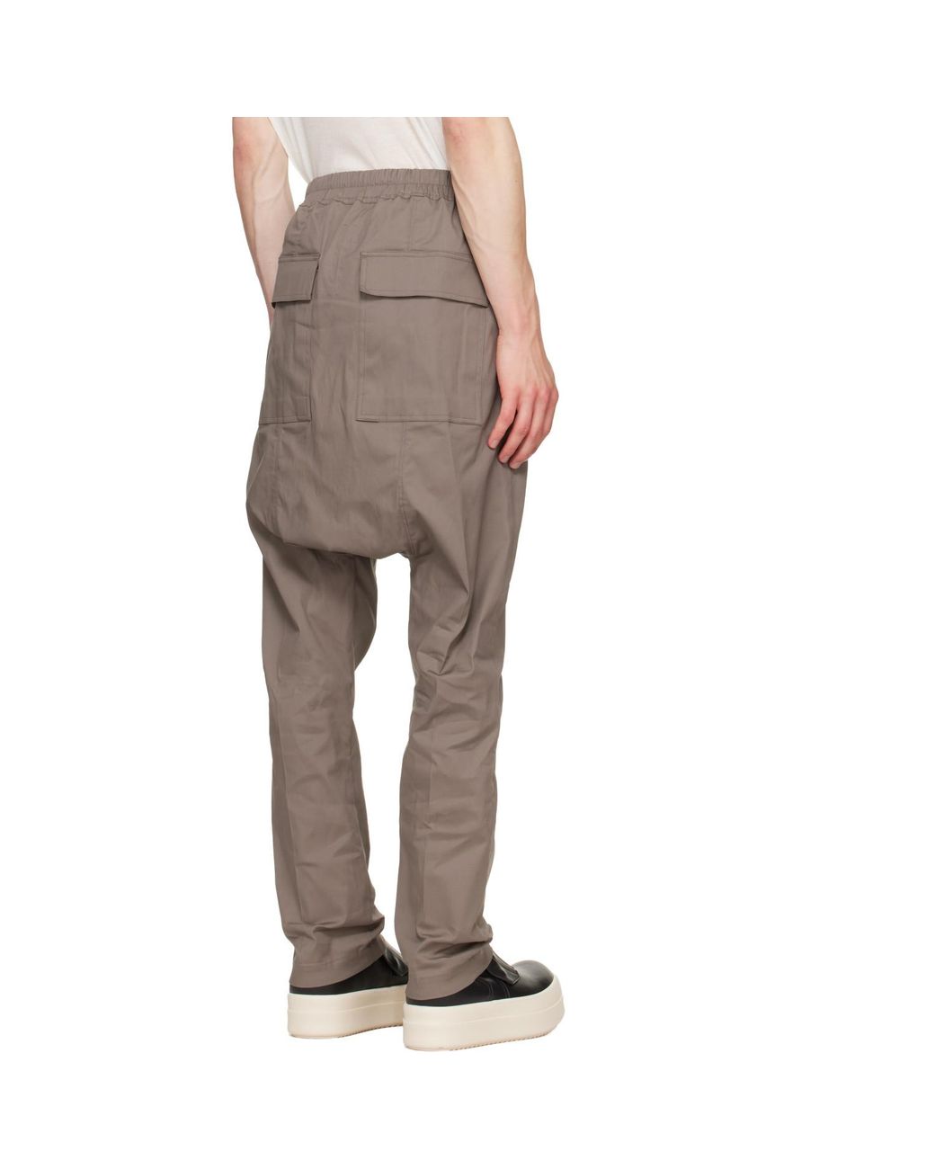 Rick Owens Gray Tower Drawstring Long Trousers for men