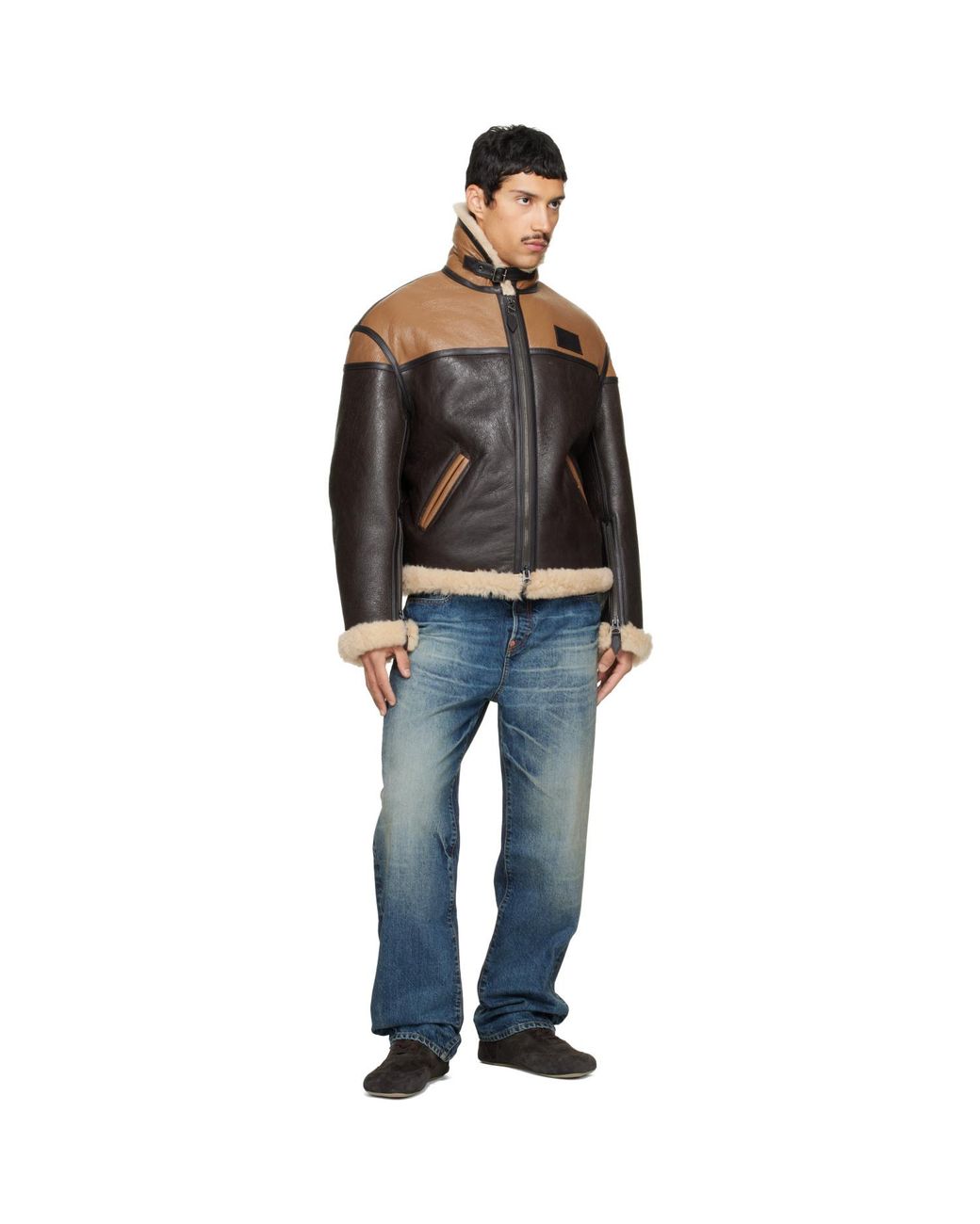 KENZO Black Paris Flying Boke' Shearling Jacket for men