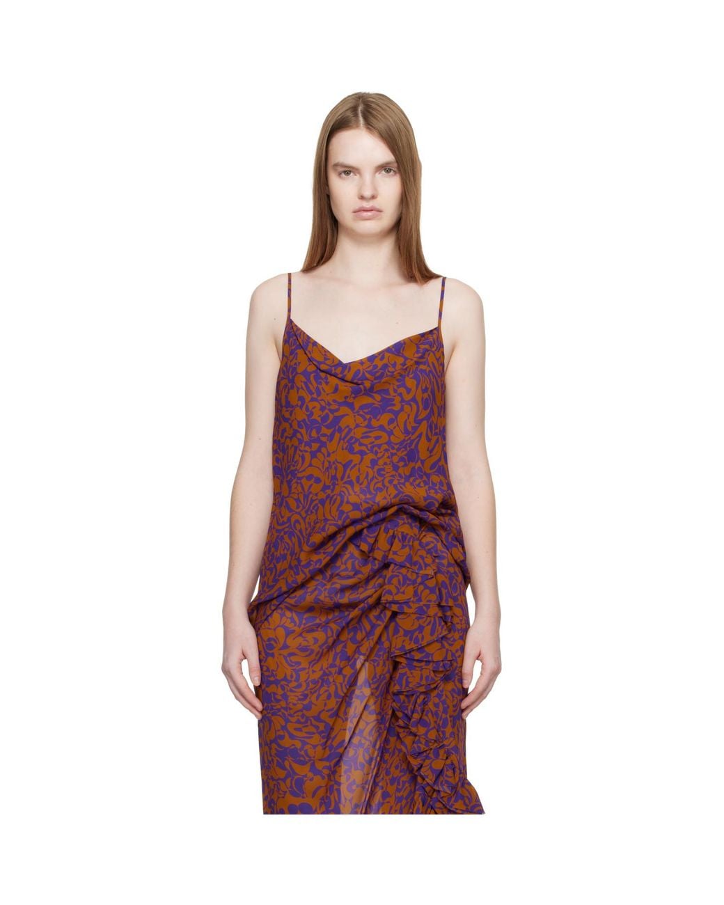 Dries Van Noten Red Pattern Camisole