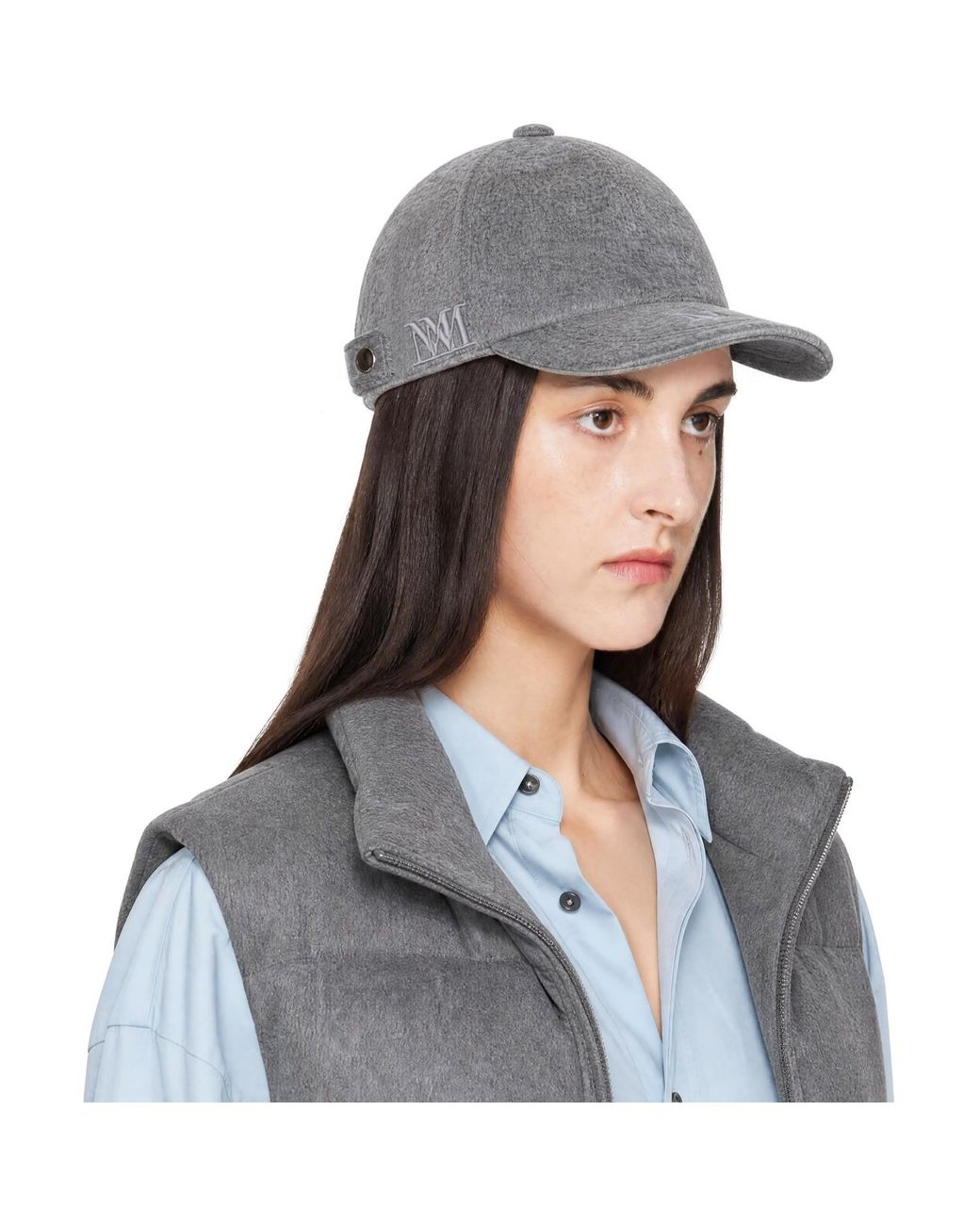 Max Mara Blue Lancia Embroidered Logo Cap