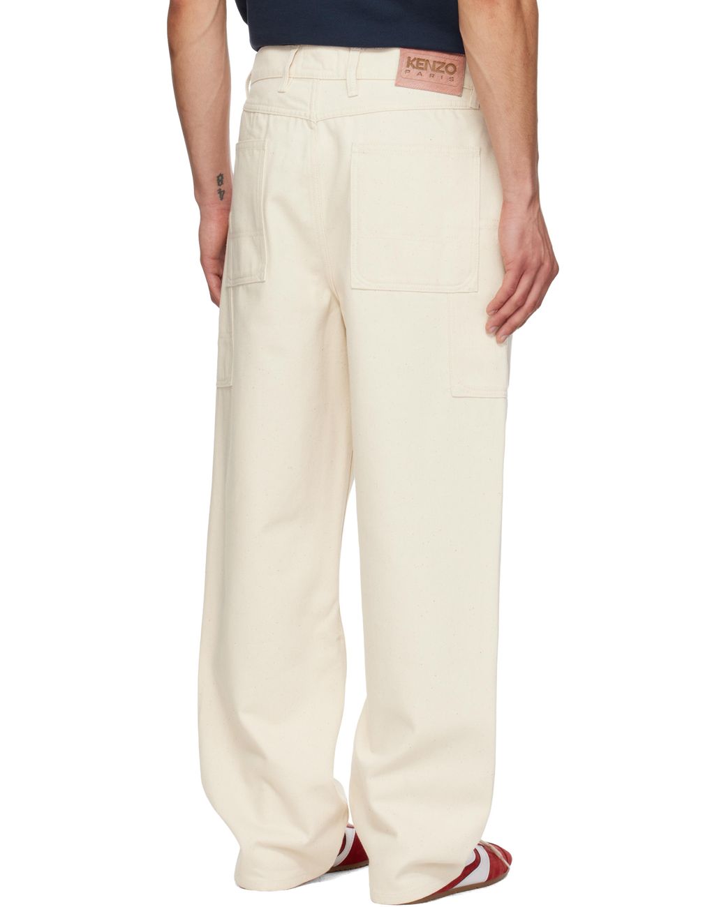 KENZO Natural Off- Paris Cargo Monkey Fit Jeans for men