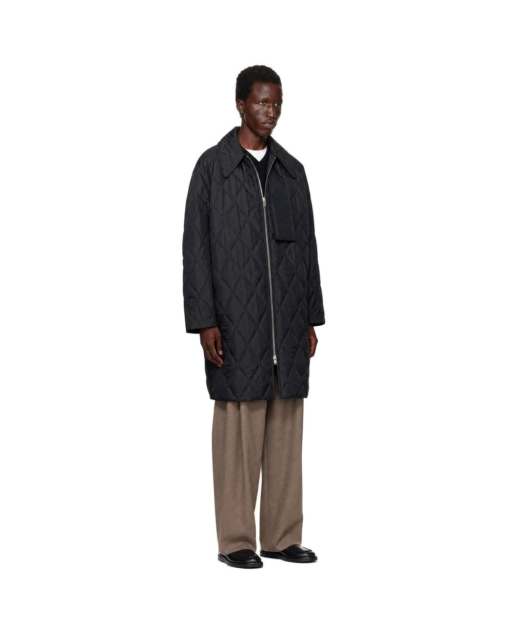 Ganni Black Ripstop Quilt Coat for men