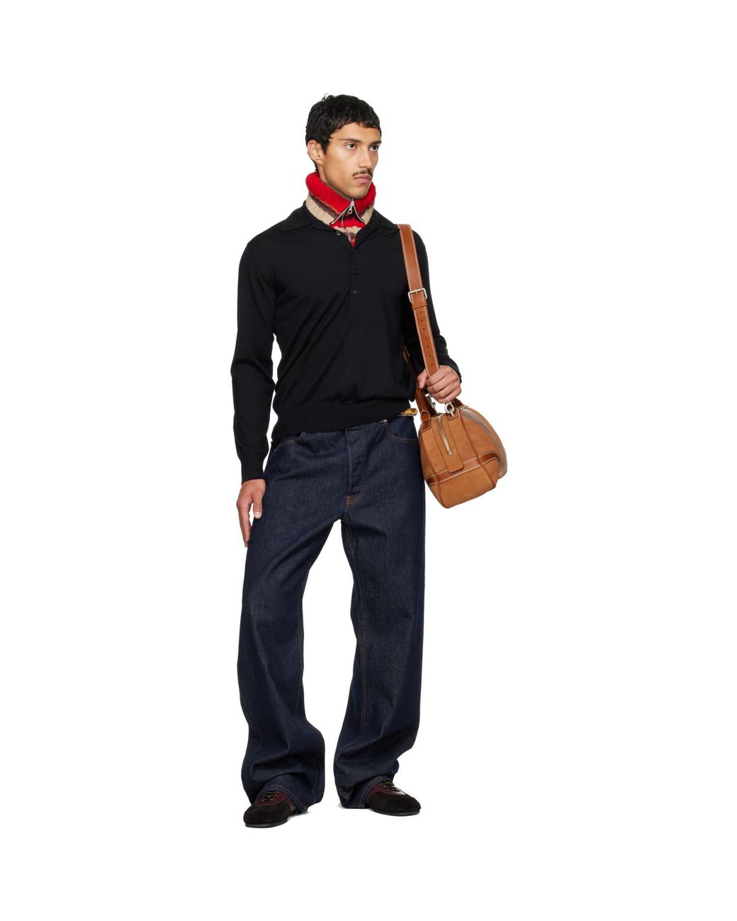 Dries Van Noten Black Wool Polo for men