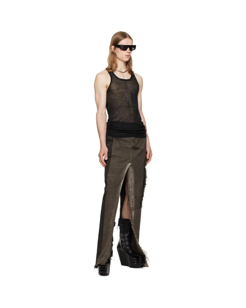 Rick Owens Black Tower Pony Tank Top for men