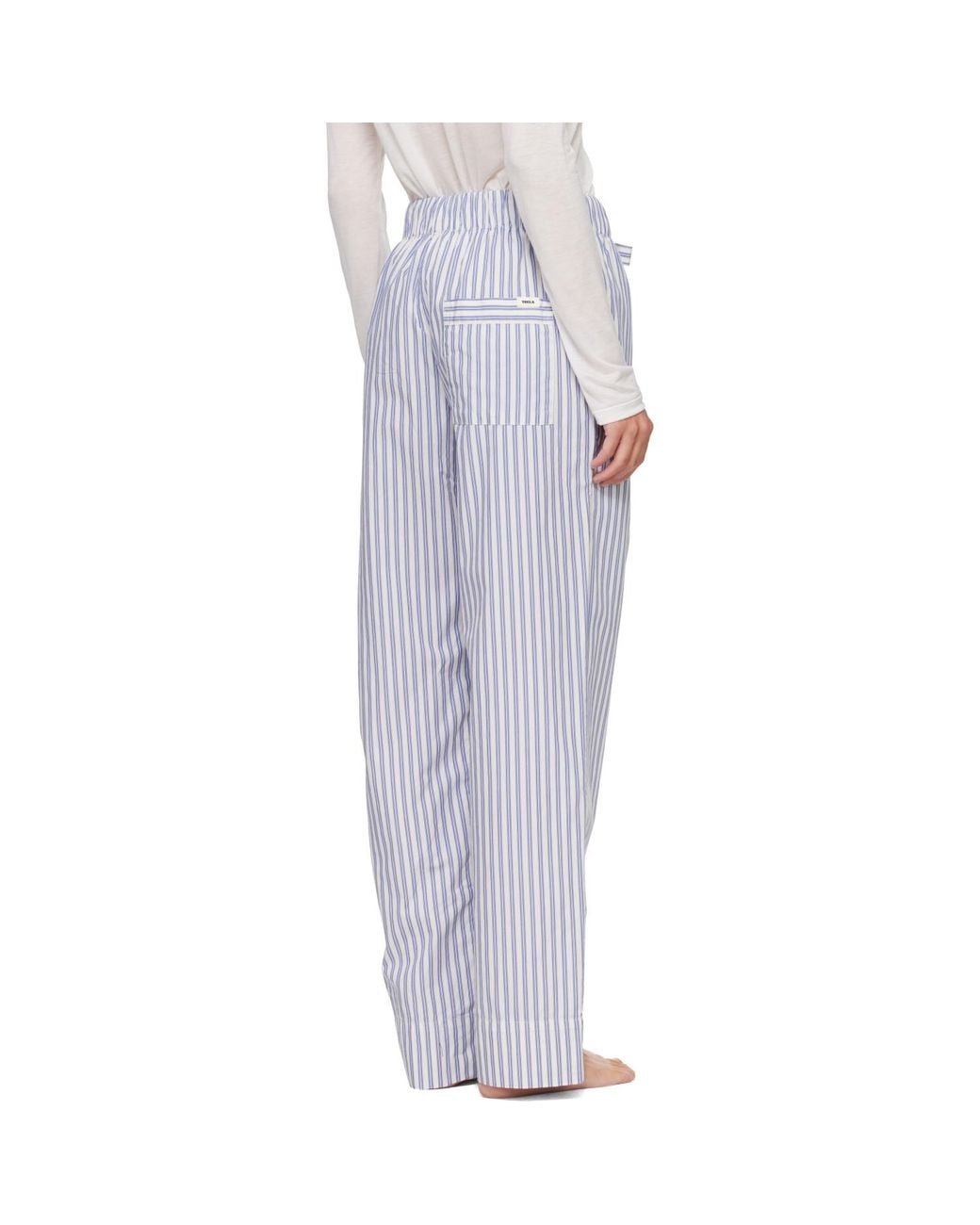 Tekla Blue Poplin Pyjama Pants