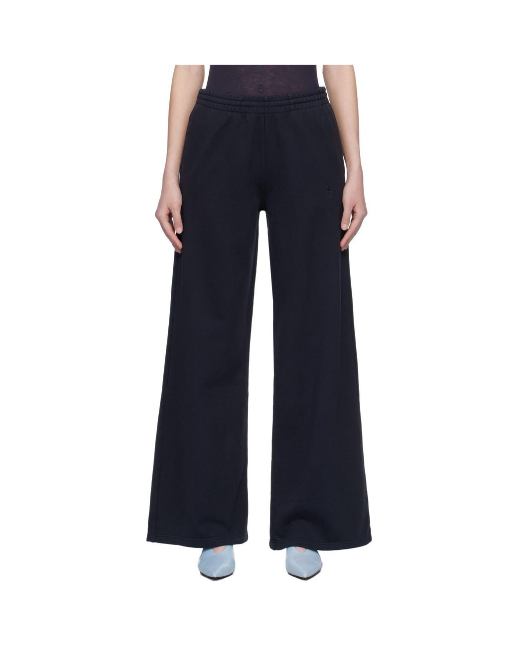 Anine Bing Blue Kacey Monogram Sweatpants