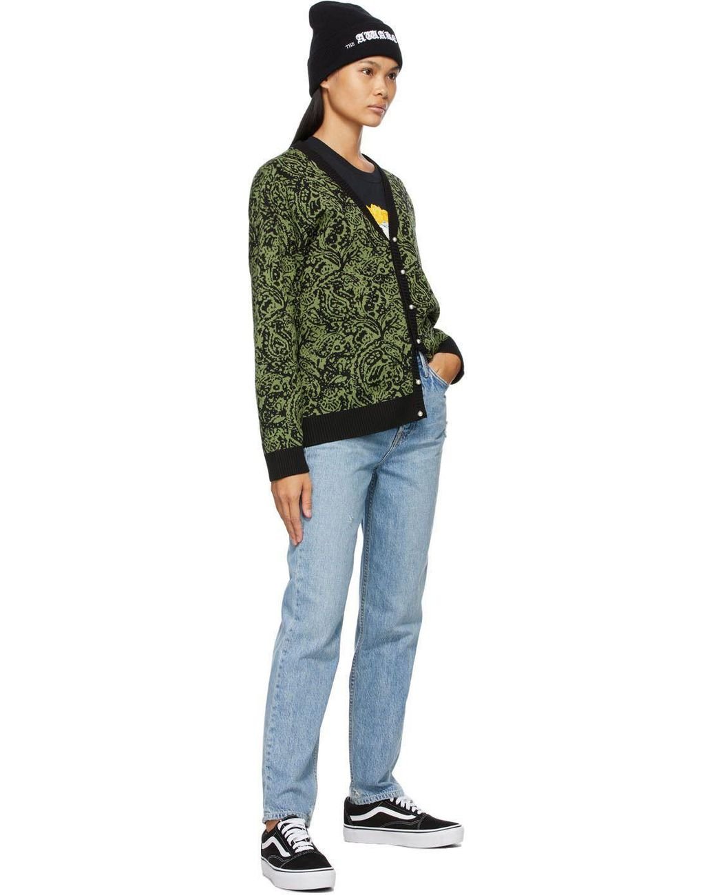 AWAKE NY Paisley Cardigan in Green | Lyst