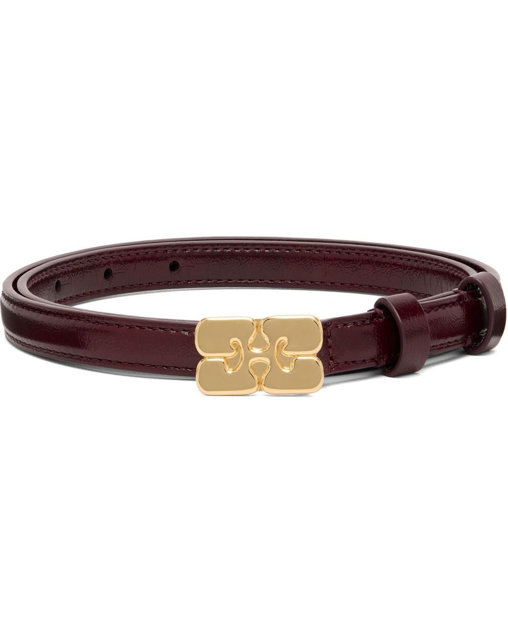 Ganni Brown Burgundy Kat Small Belt
