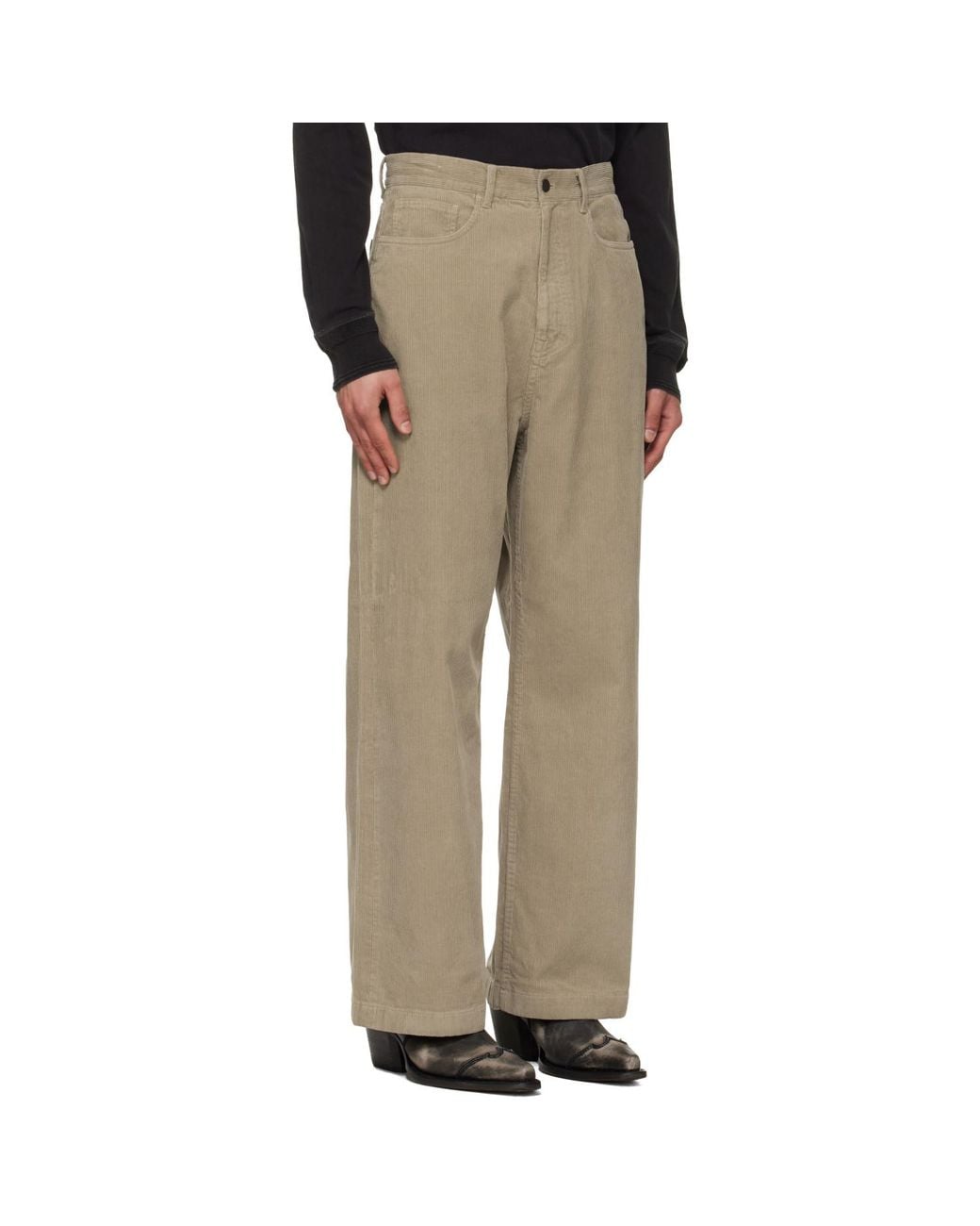 TONYWACK Natural Washed Corduroy Wide-Leg Trousers for men