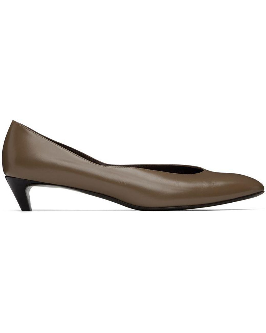 The Row Taupe Kitten Heel Pumps in Black | Lyst