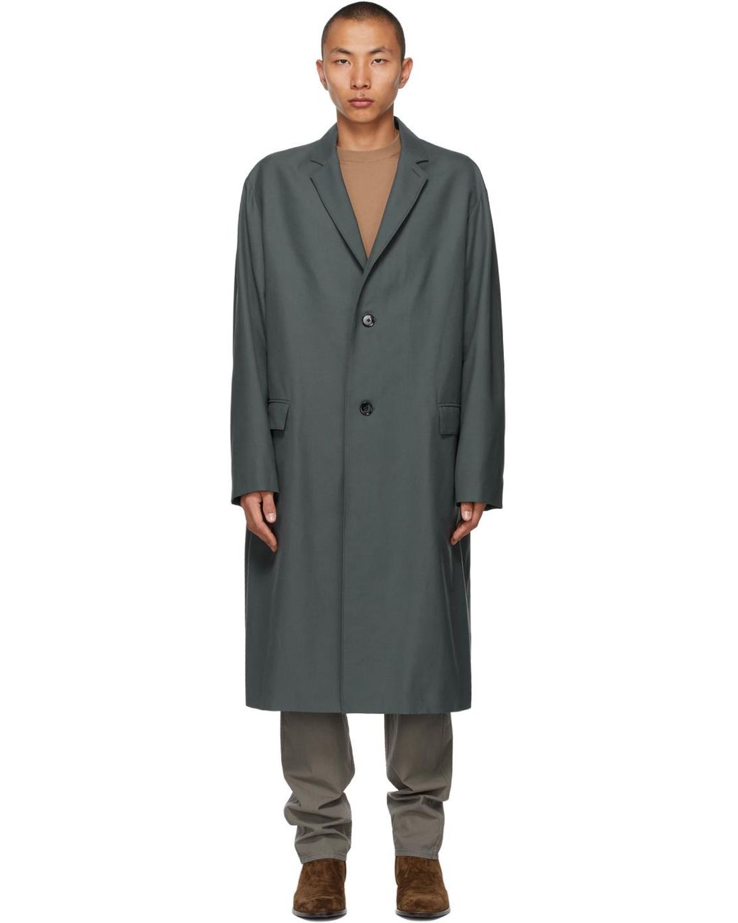 Lemaire Wool Blue Light Suit Coat in Gray for Men | Lyst