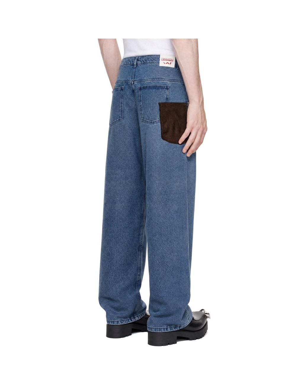 Charles Jeffrey Blue Loose Fit Crochet Trumpet Jeans for men