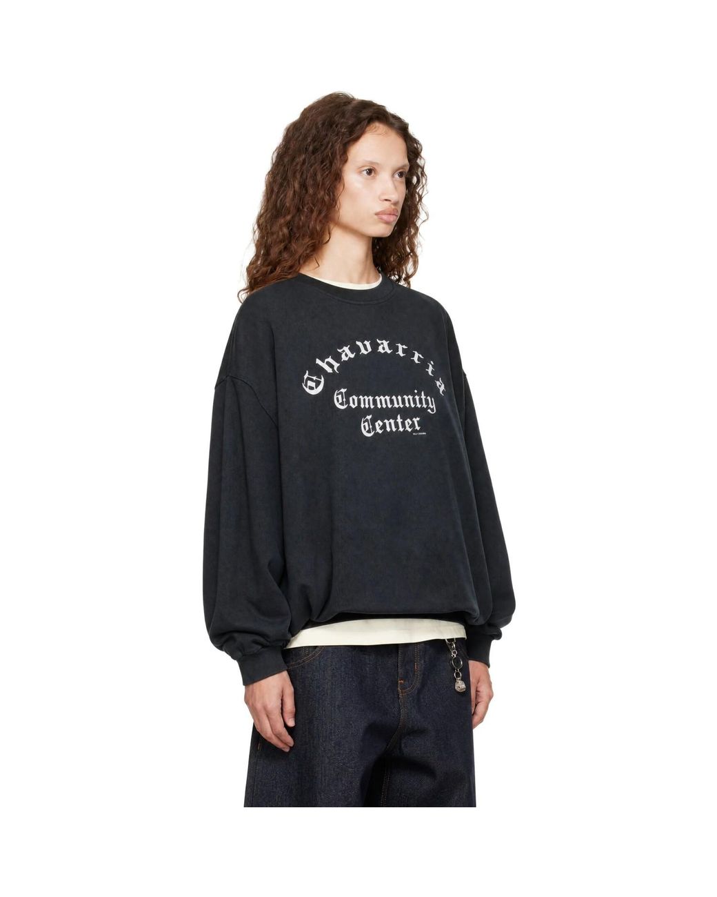Willy Chavarria Black 'Community Center' Sweatshirt