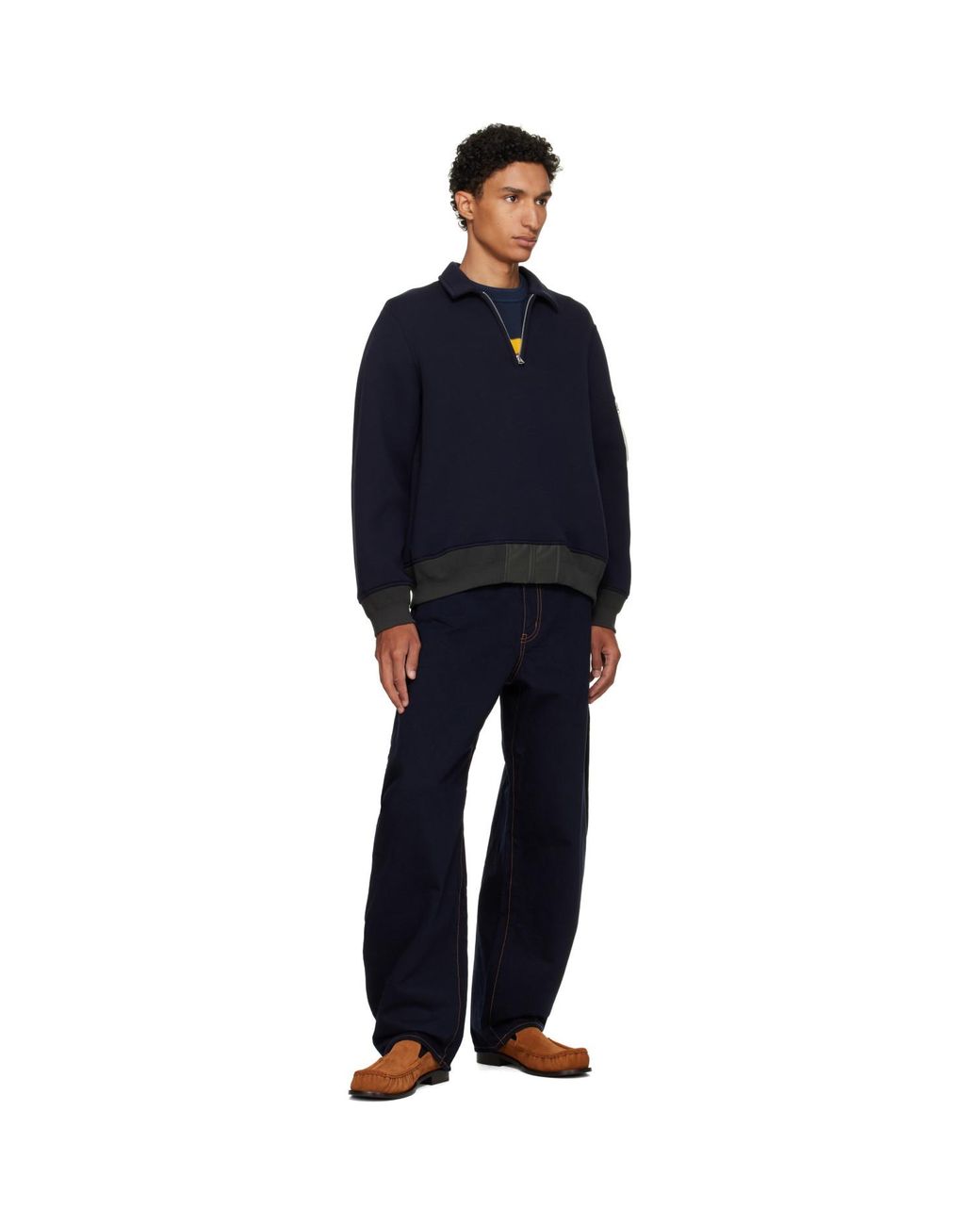 Sacai Blue Sponge Sweat Polo for men