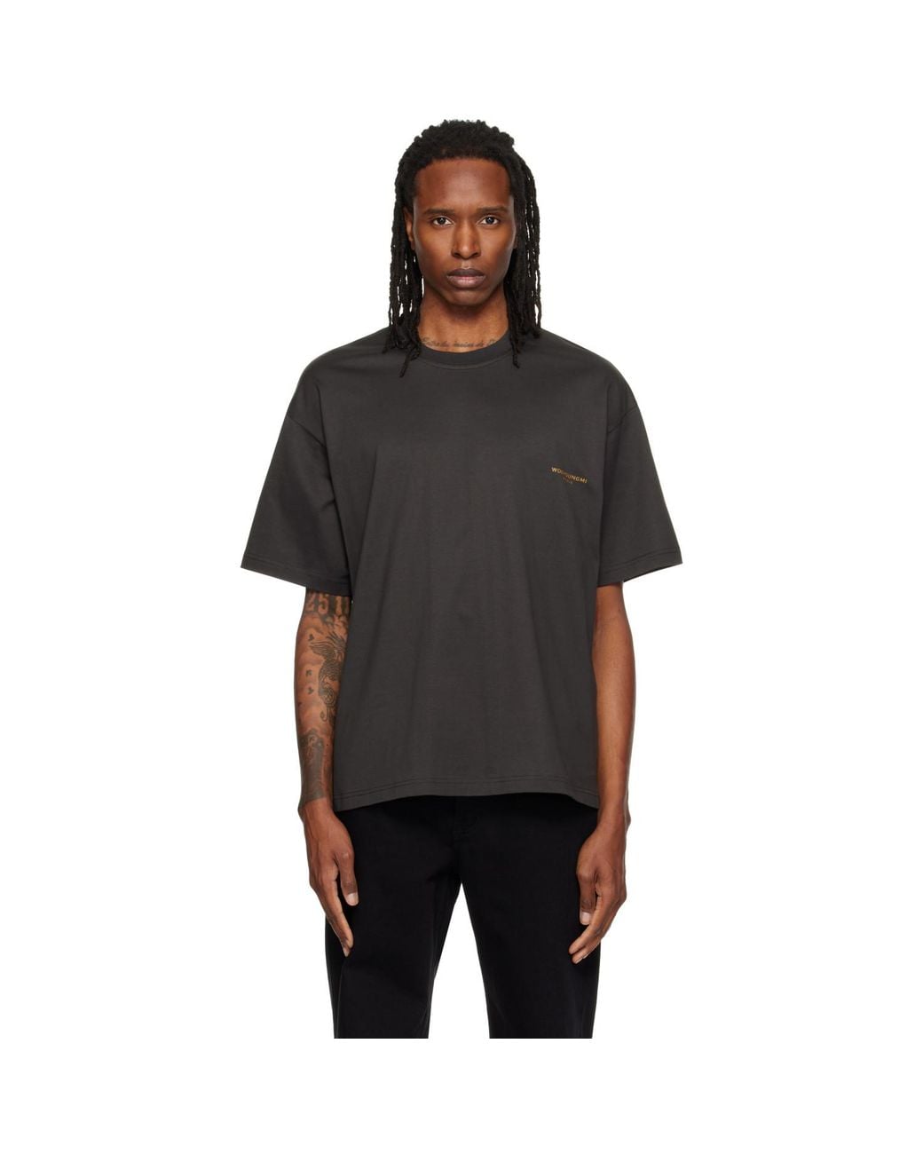 Wooyoungmi Black Scenery Graphic T-Shirt for men