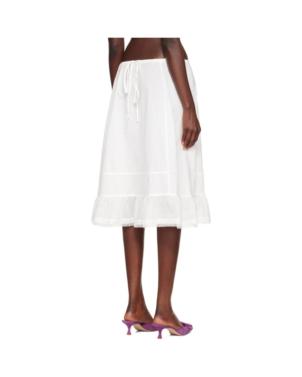 Cou Cou White 'The Petticoat' Midi Skirt