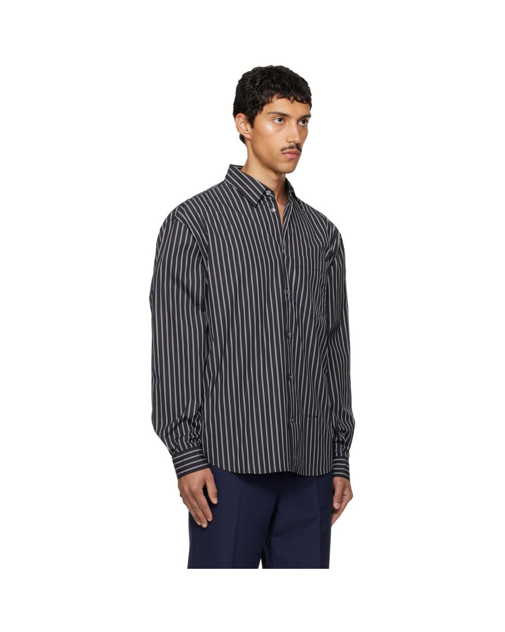 Marni Blue Striped Shirt for men