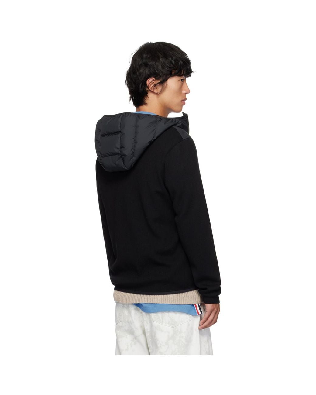 Moncler Black Paneled Down Jacket for men