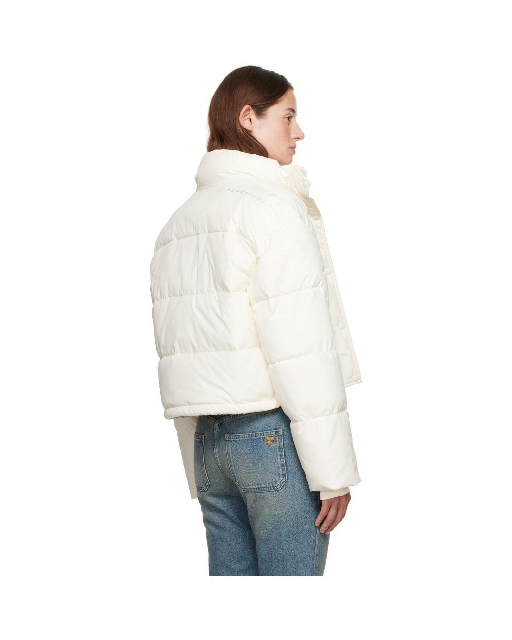 Courreges Red Off- Cropped Puffer Jacket