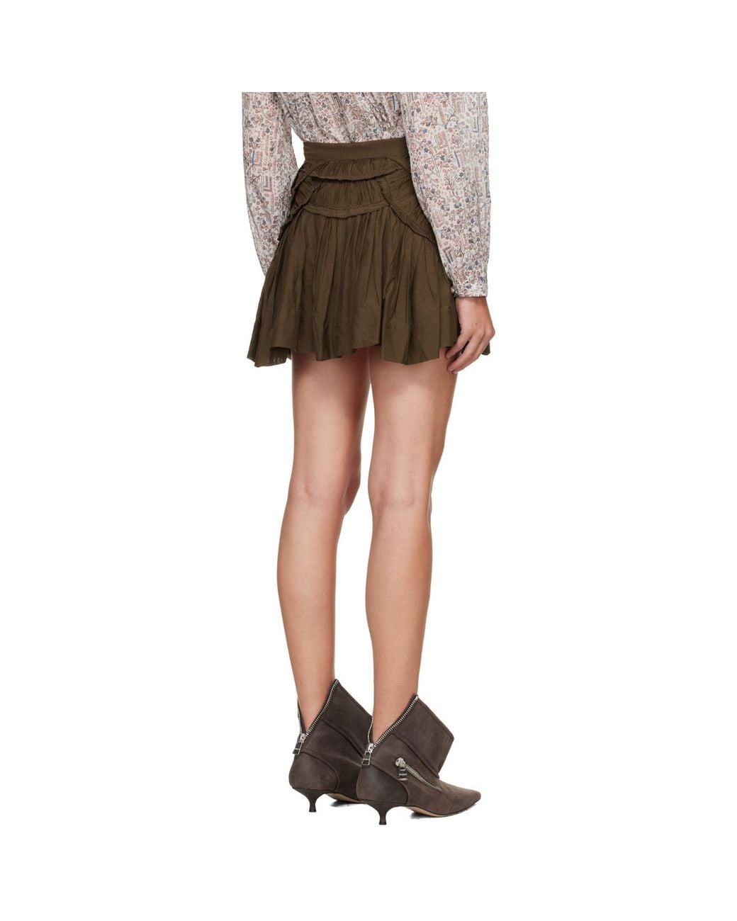 Isabel Marant Black Khaki Ceola Miniskirt