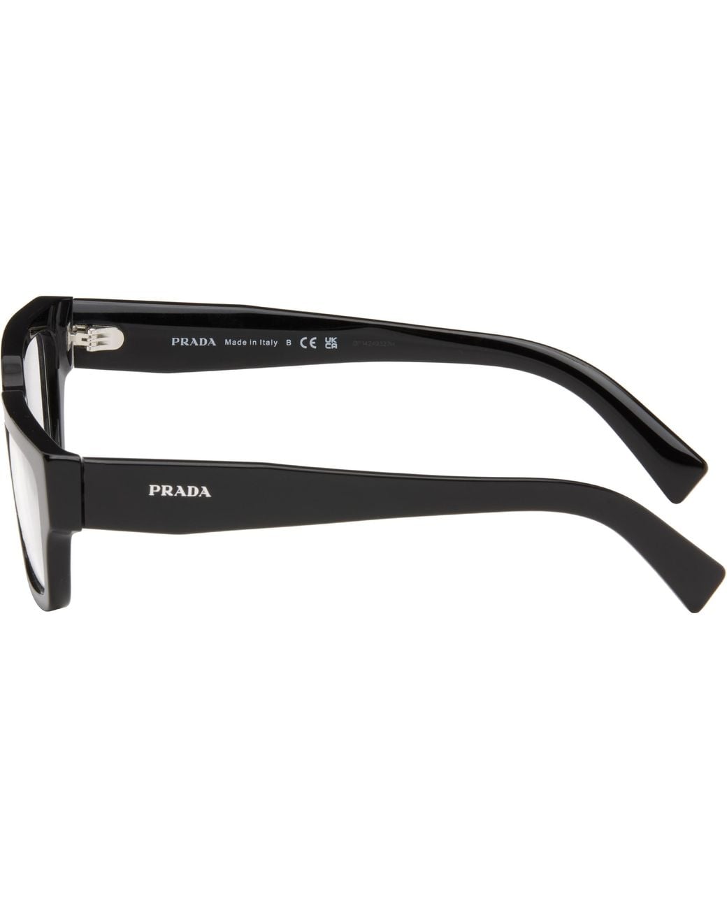 Prada Black Rectangular Glasses for men