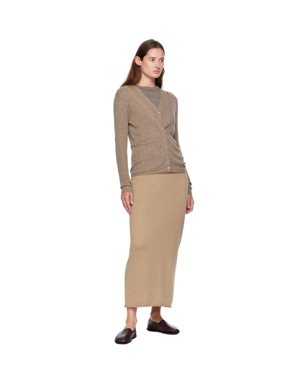Lisa Yang Brown Taupe Vanna Cardigan