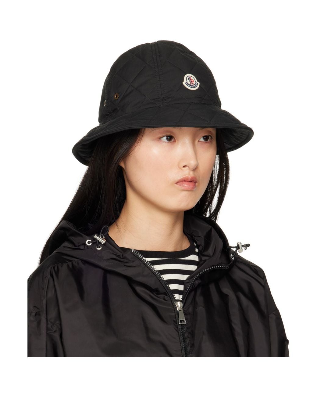 Moncler Black Quilted Bucket Hat