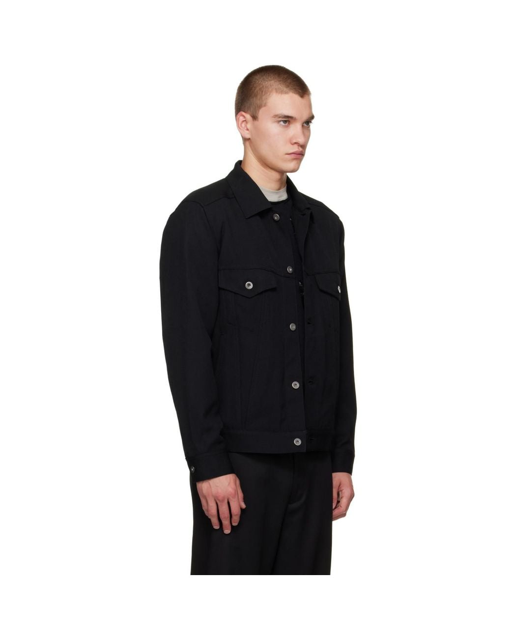 Comme des Garçons Black Woollen Trucker Jacket for men