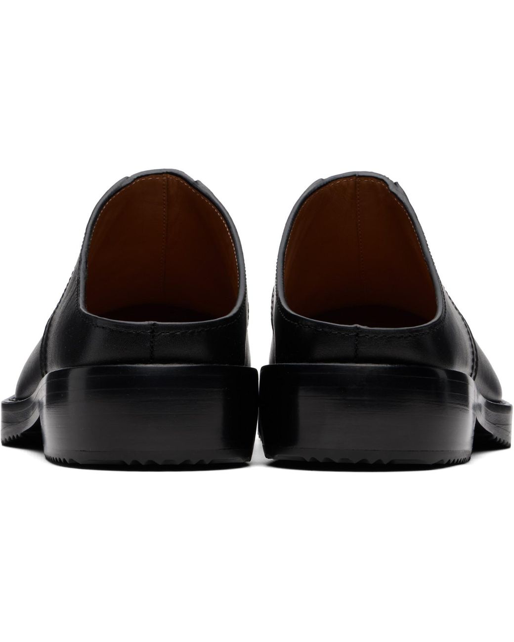 Dries Van Noten Black Leather Clog Loafers for men