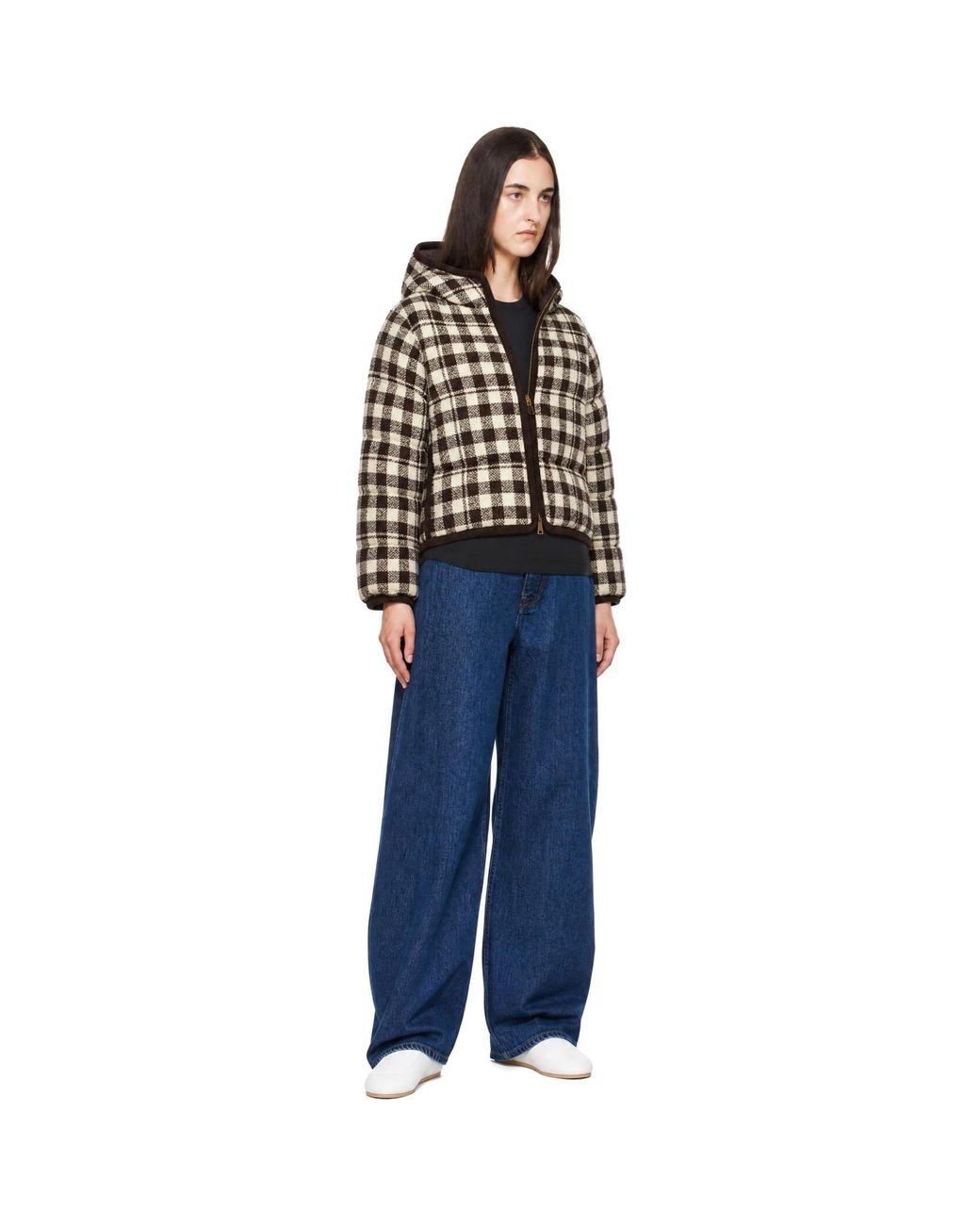 Moncler Black Check Abstraction Down Jacket