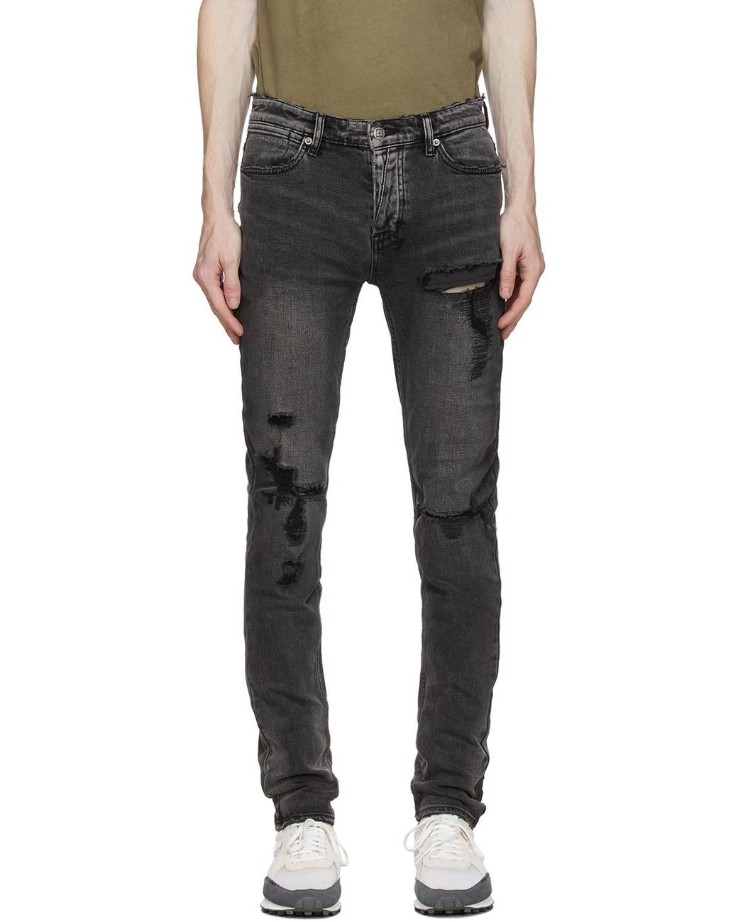Ksubi Denim Ssense Exclusive Black Trashed Van Winkle Angst Jeans for Men Lyst