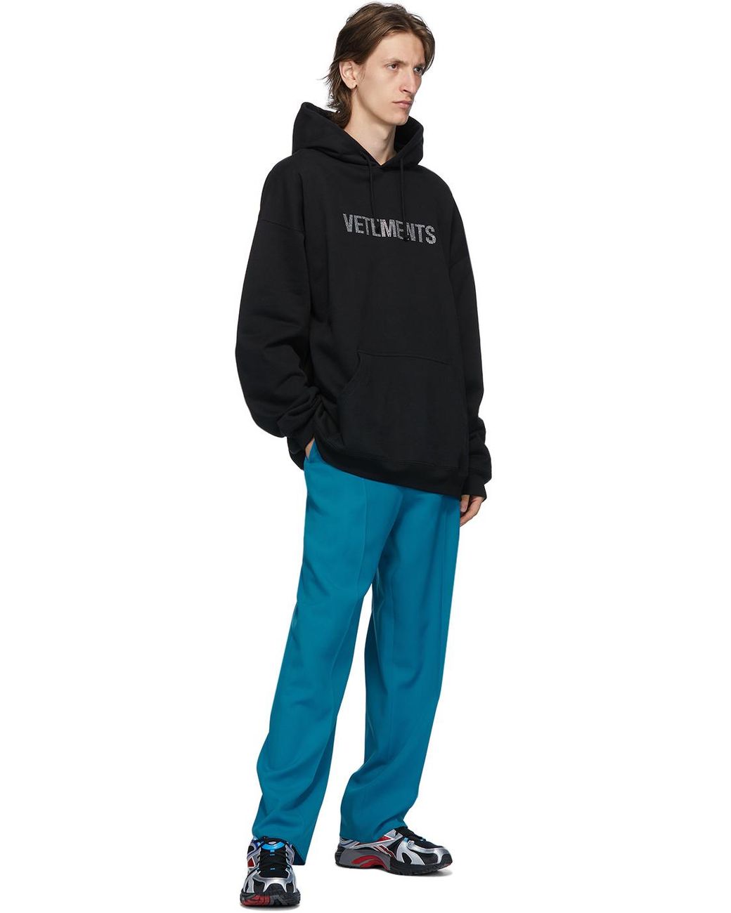 Vetements Logo Rhinestone Hoodie in Black for Men | Lyst