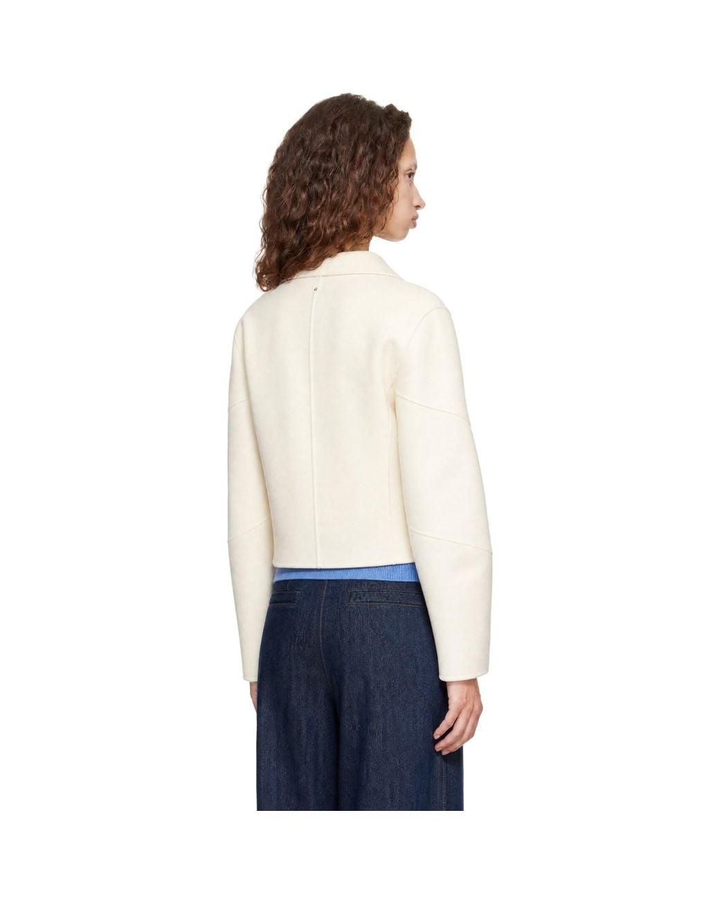 Mackage White Off- Solana Double-Face Wool Balloon Sleeved Short Jacket