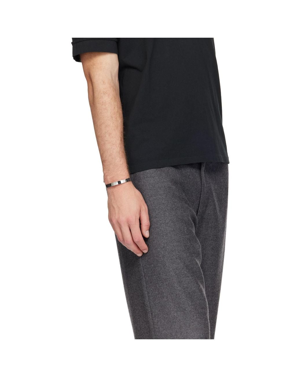 MM6 by Maison Margiela Metallic Numeric Minimal Signature Cuff Bracelet for men