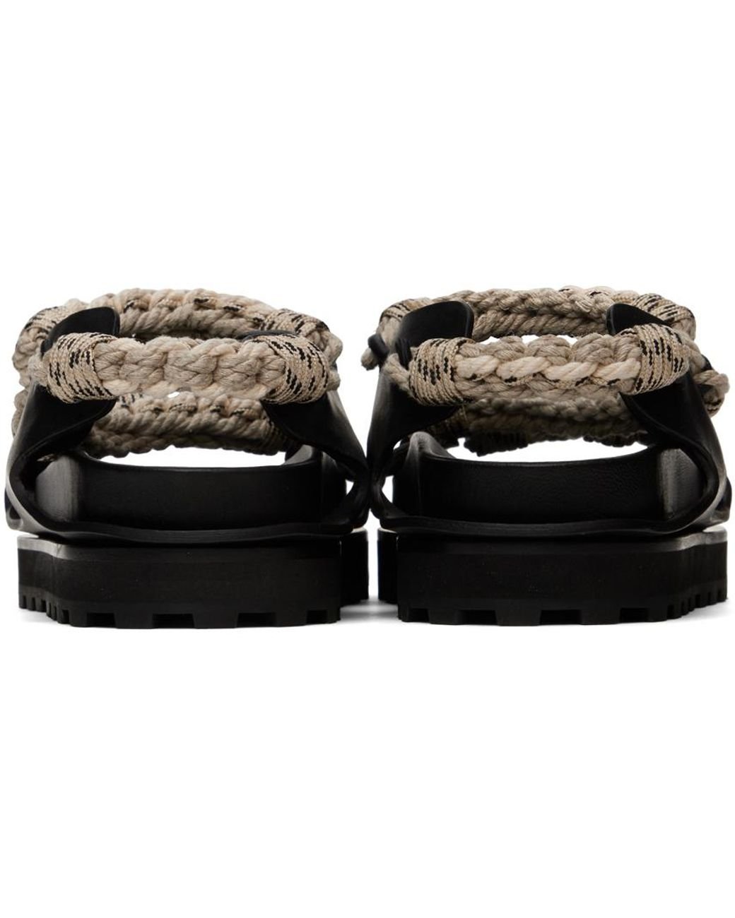 Jil Sander Black Hiking Cord Sandals for Men Lyst Canada