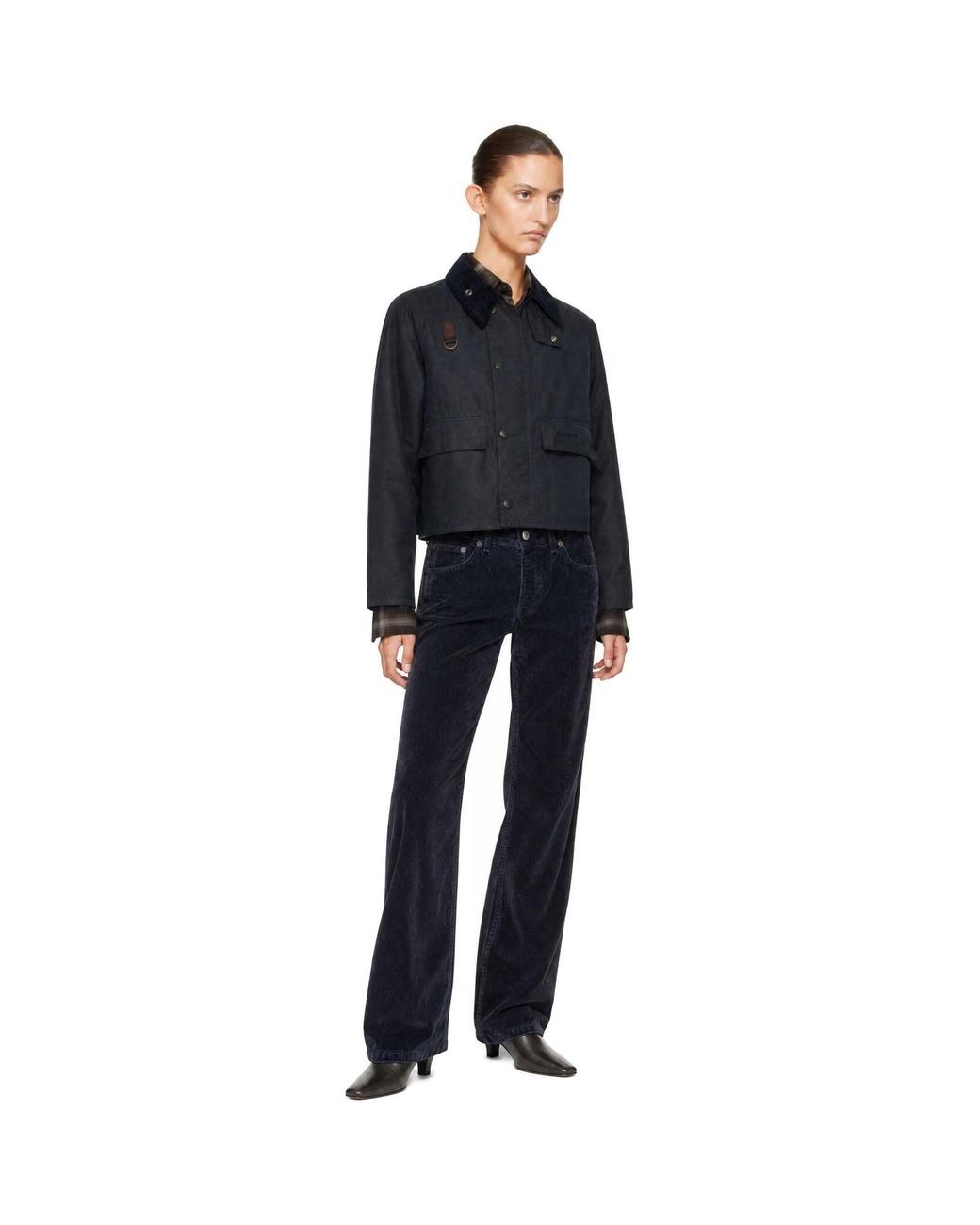Barbour Black Spey Slim Waxed Jacket