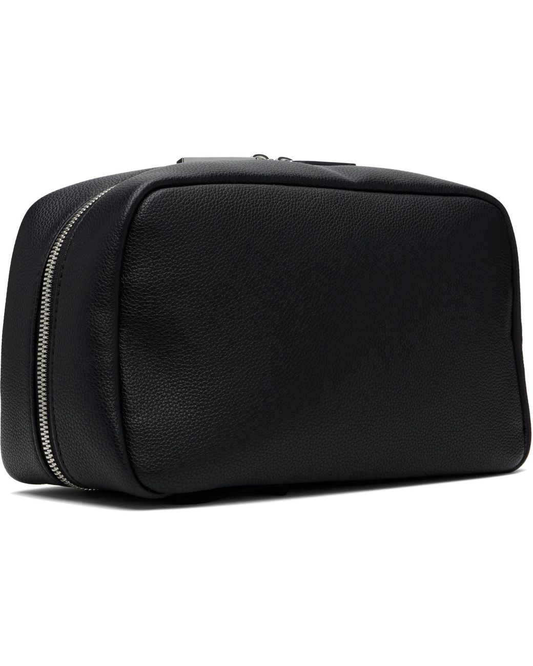 Boss Black Grained Faux-Leather Pouch for men