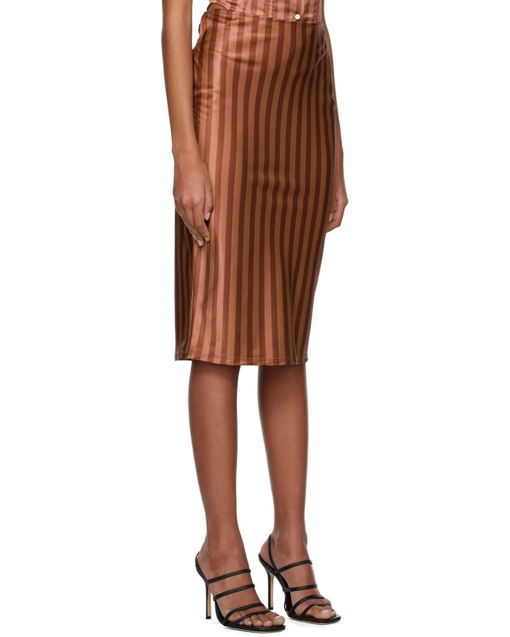 Miaou Black Ssense Work Capsule – Brown Verona Midi Skirt