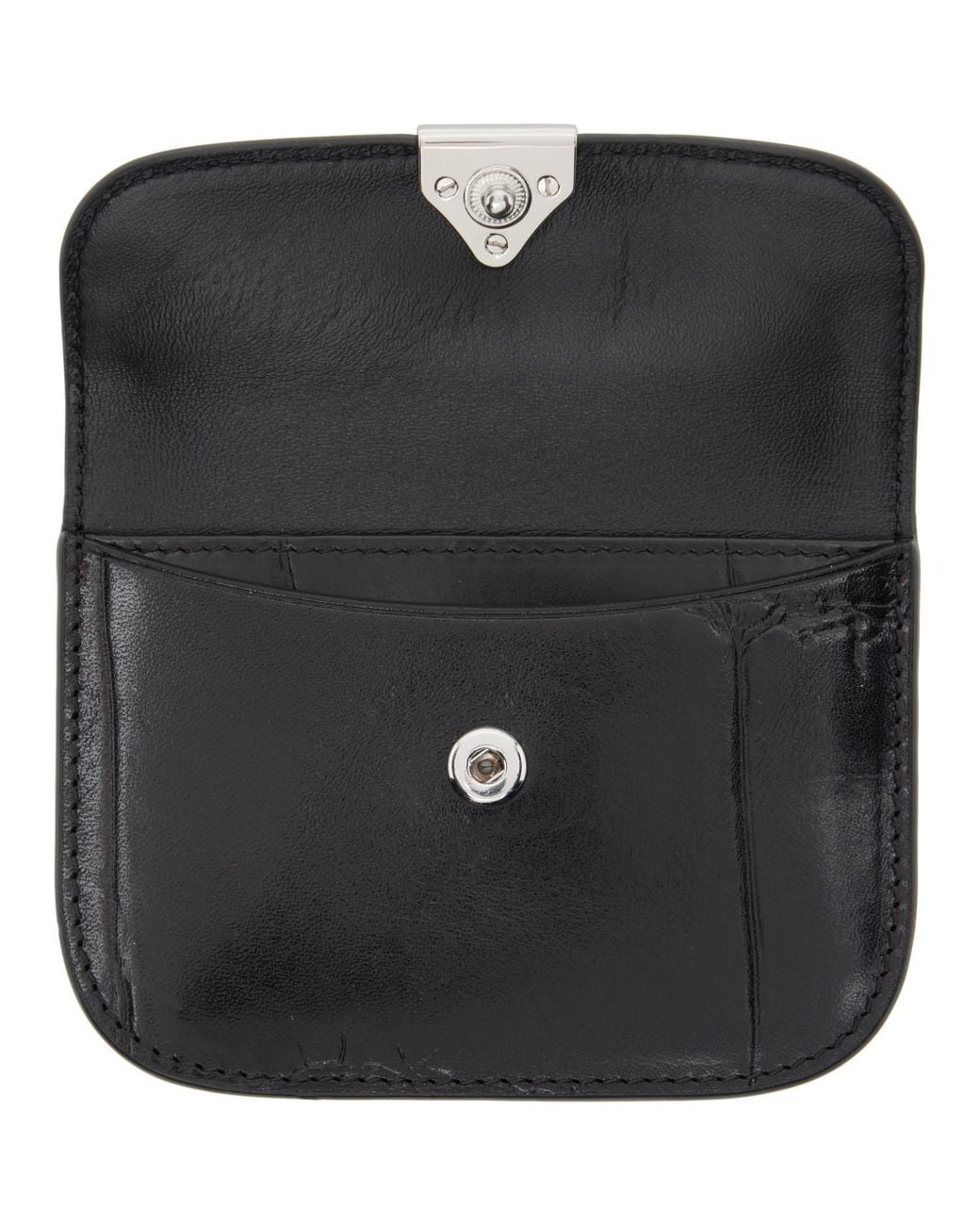 Lemaire Black Soft Tab Card Holder for men