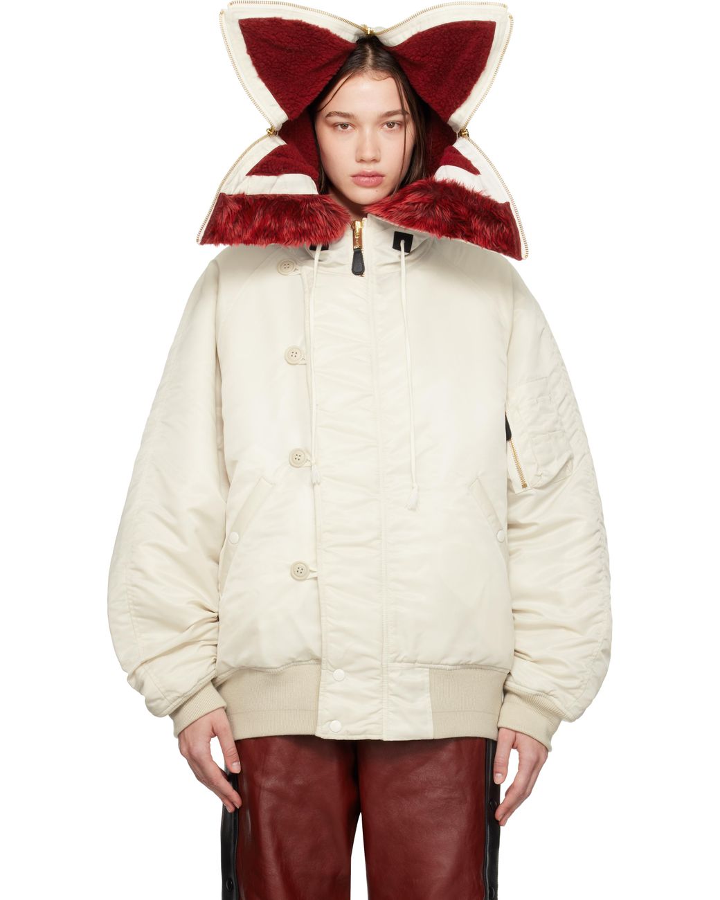 ジャケット・アウター Doublet Petal Mouth Hood Bomber Jacket doublet(ﾀﾞﾌﾞﾚｯﾄ) PETAL MOUTH HOOD BOMBER JACKET (24AW17BL197