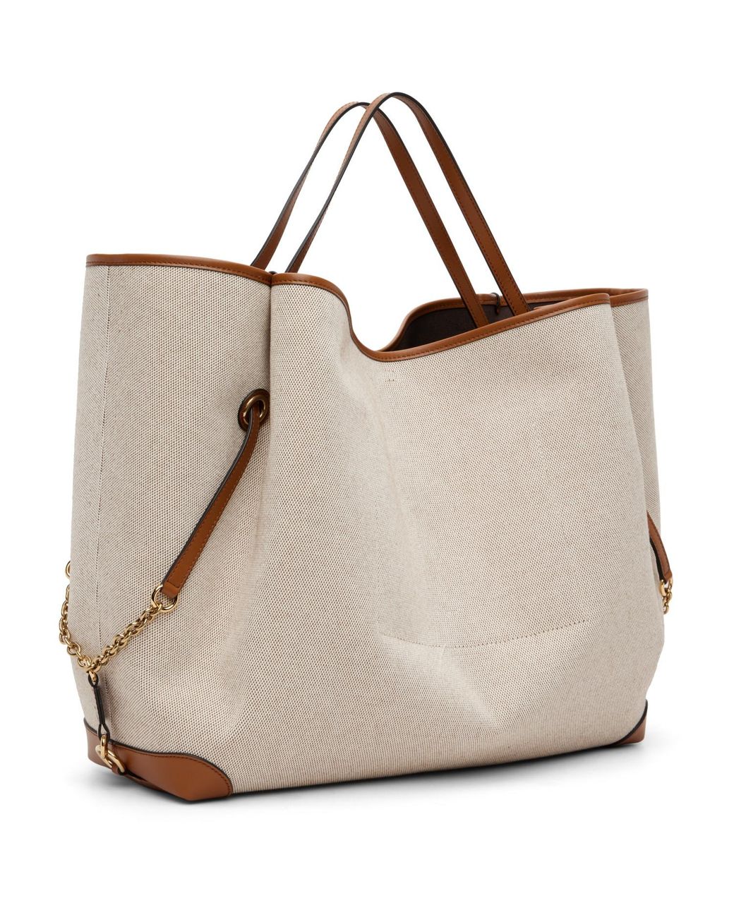 Chloé Natural Clover' Canvas & Calfskin Tote