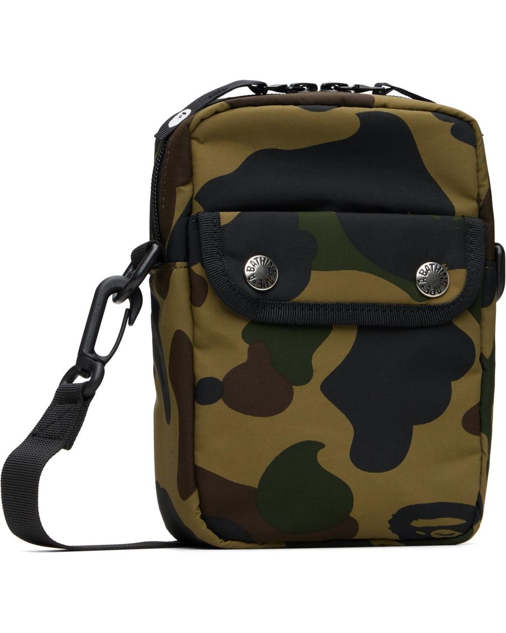 A Bathing Ape Green Khaki 1St Camp Mini Shoulder Bag for men