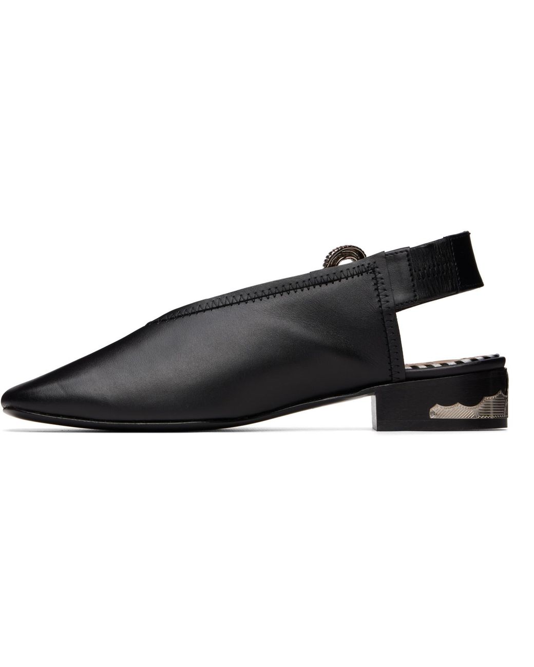 Toga Black Ssense Exclusive Leather Ballerina Flats
