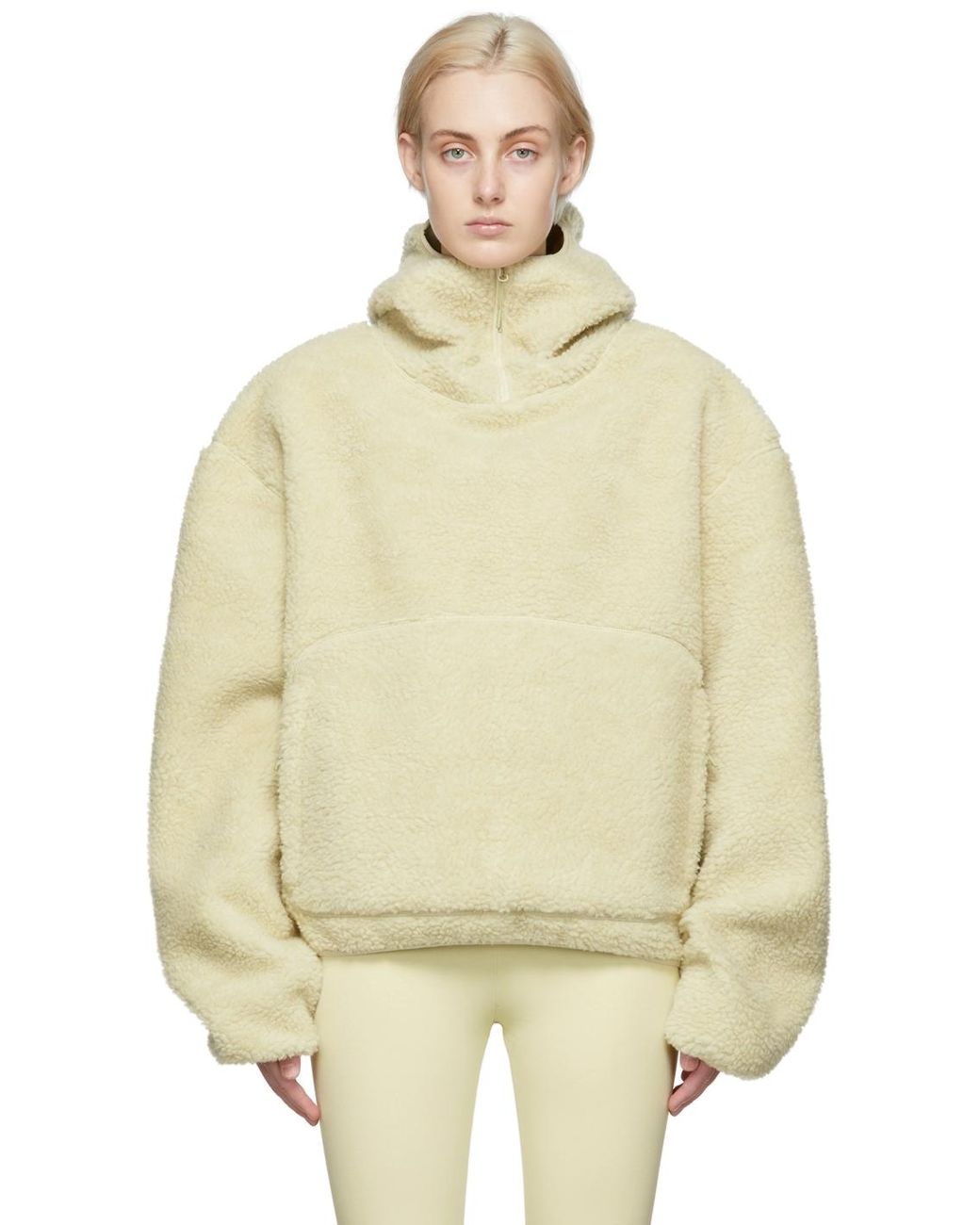 Entire studios Beige Fleece Fluffy Hoodie in Natural | Lyst Australia