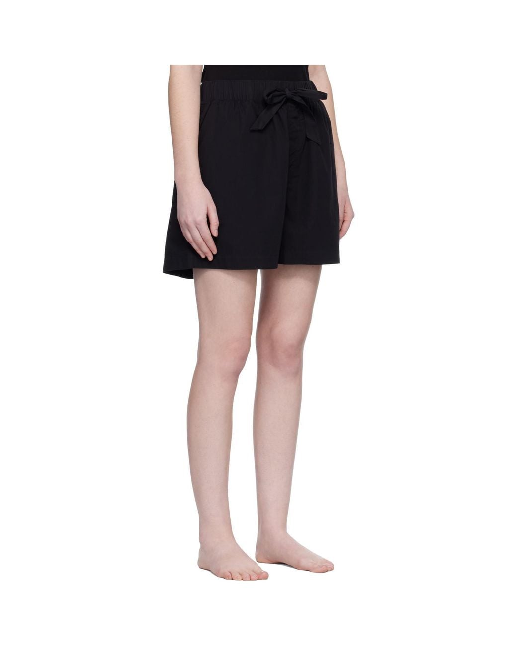 Tekla Black Poplin Pyjama Shorts