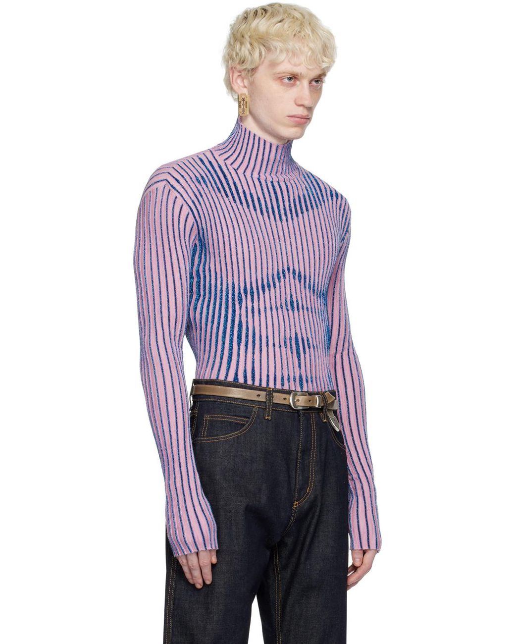 Jean Paul Gaultier Pink Striped Sweater in Purple for Men | Lyst