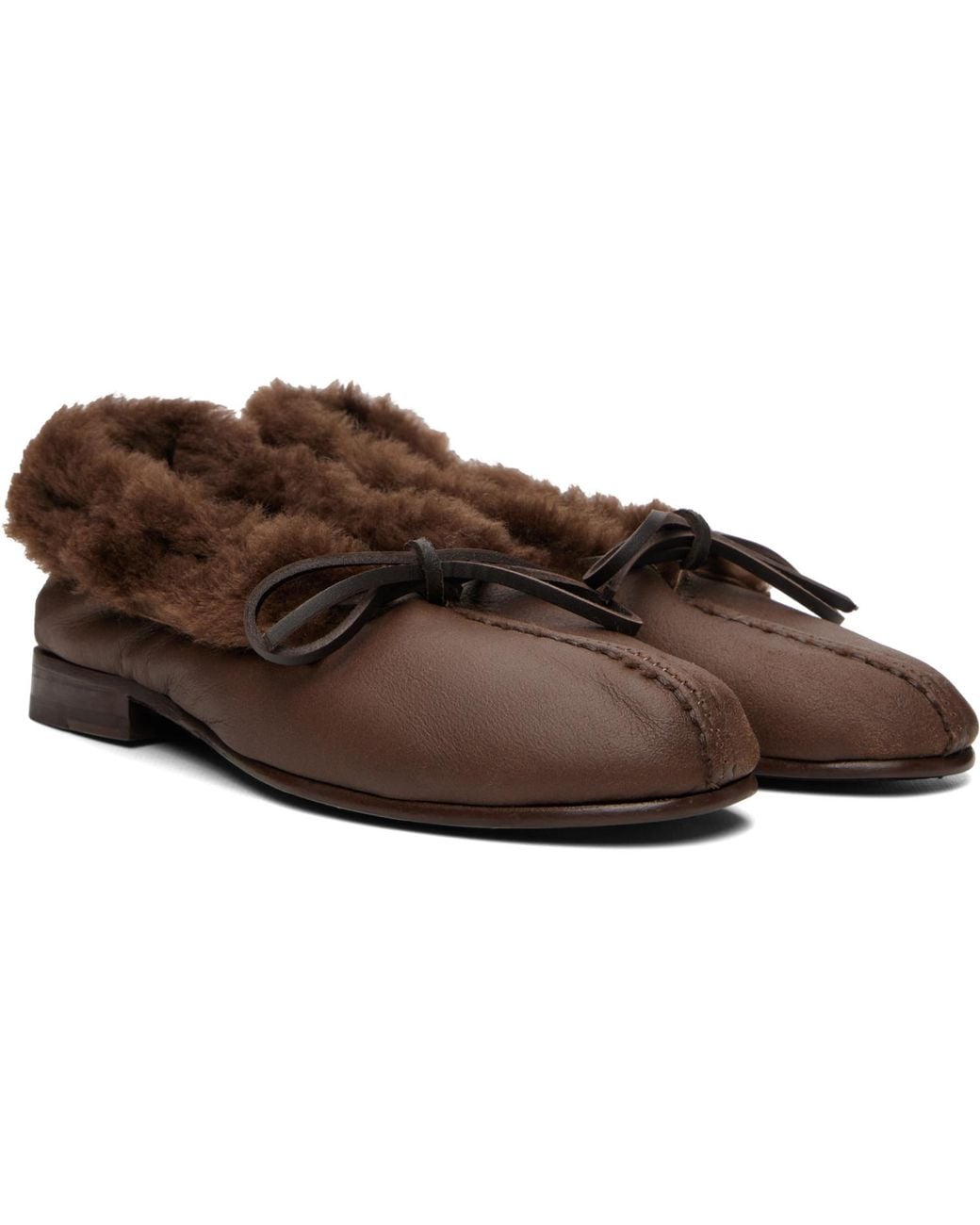 Hereu Brown Tilla Shearling Loafers