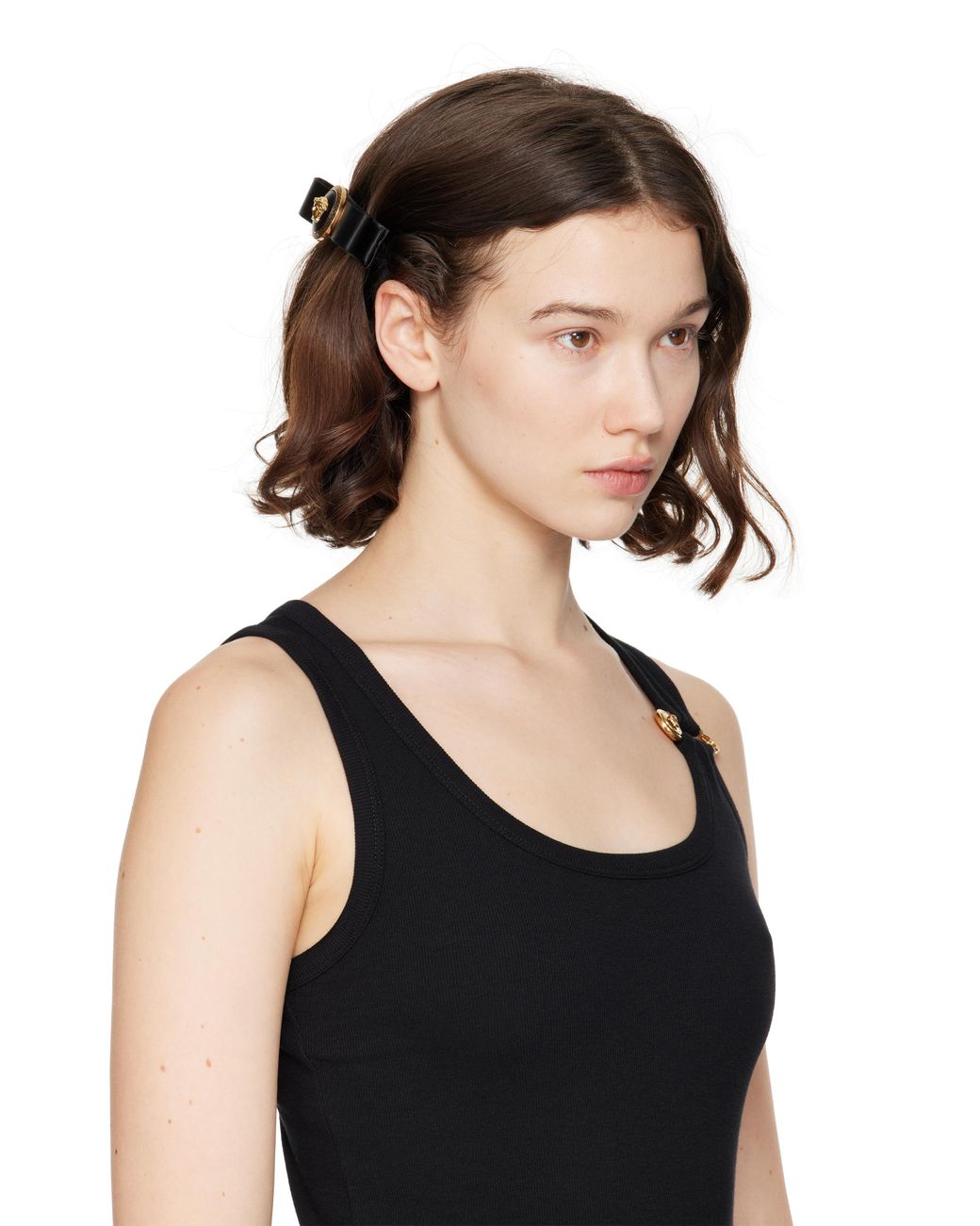 Versace Black Gianni Ribbon Hair Clip