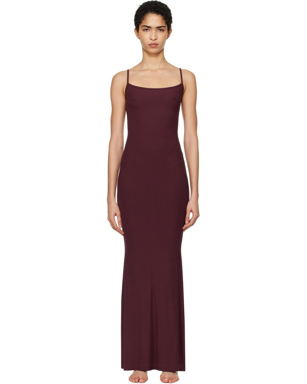 skims dress burgundy Soft Lounge Slip Dress main image 1