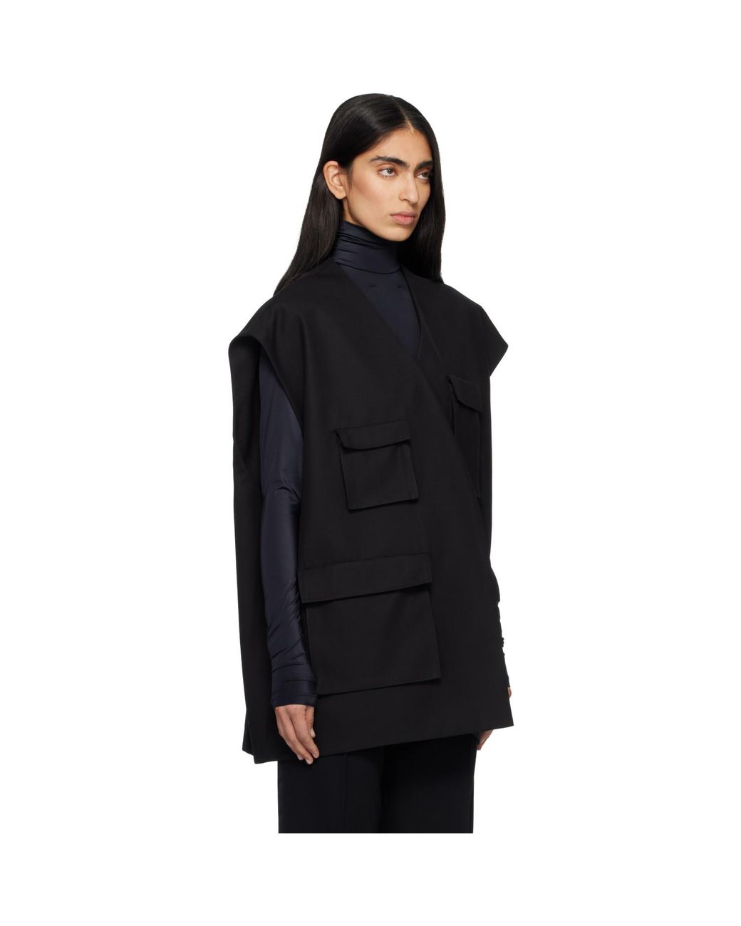 Marie Adam-Leenaerdt Black Utilitary Tailoring Vest